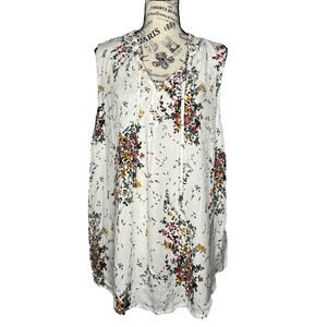 Market & Spruce (2X) Ava Tie Neck Sleeveless Blouse - Stitch Fix Floral Cluster